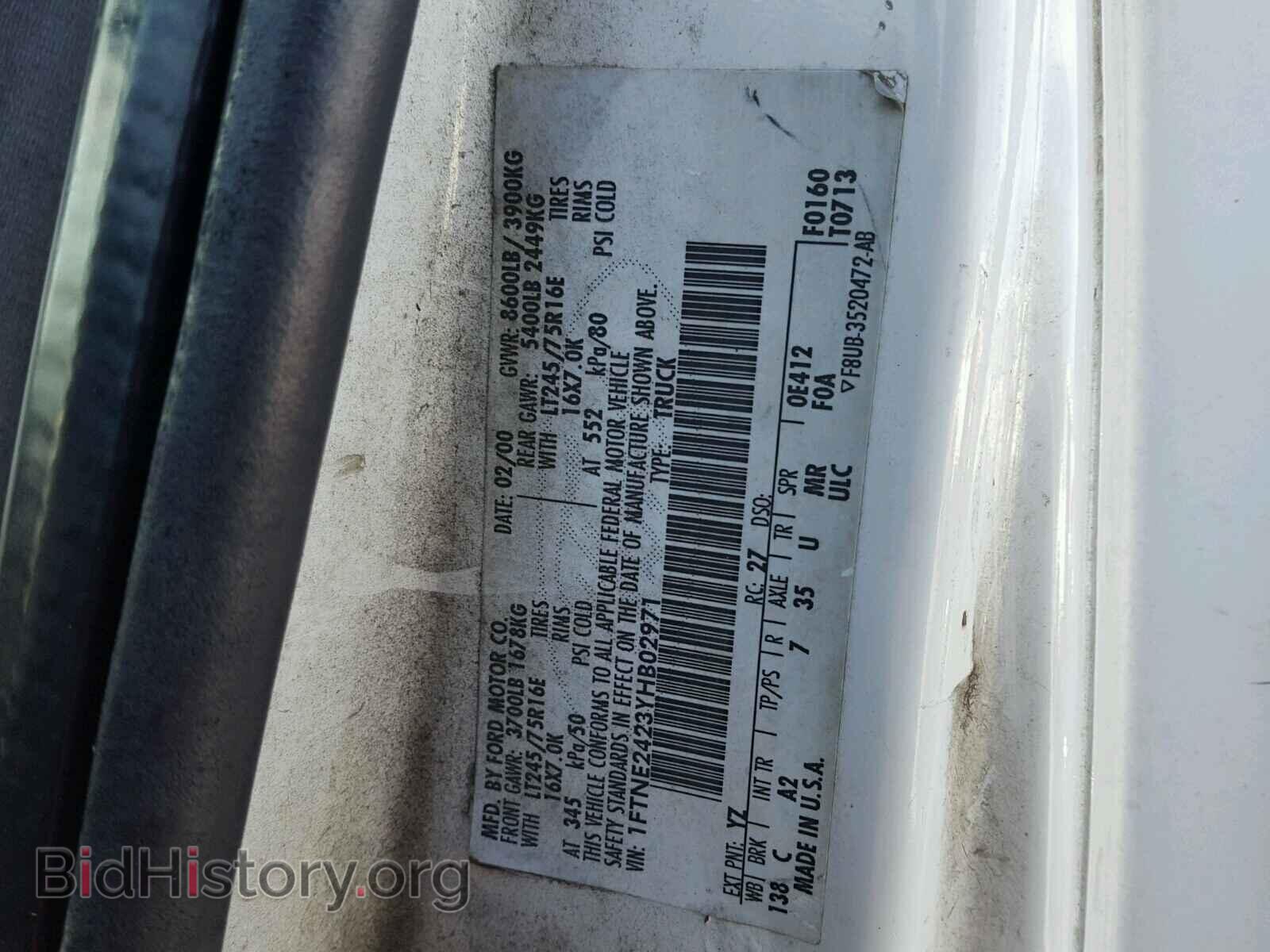 2000 FORD ECONOLINE - VIN: 1FTNE2423YHB02971 - Photo 10