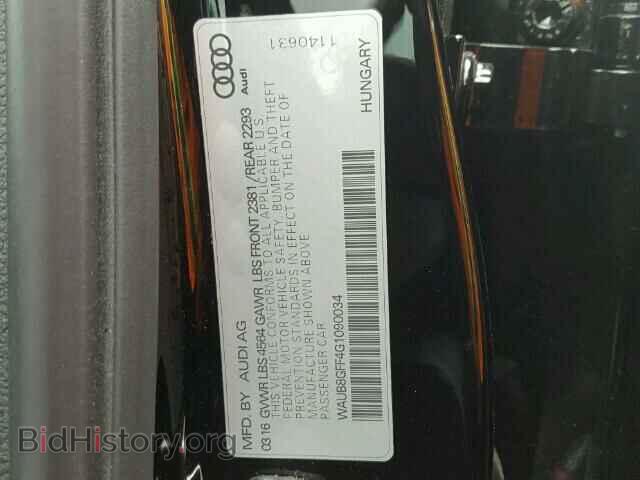 2016 AUDI A3 - VIN: WAUB8GFF4G1090034 - Фото 10