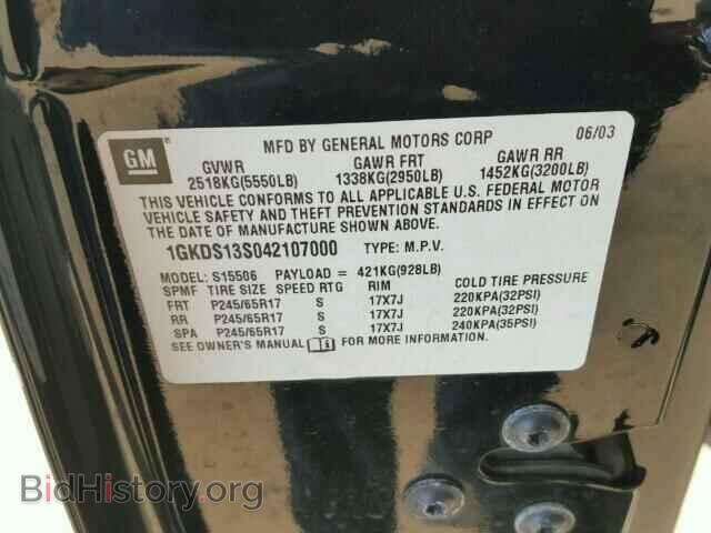 2004 GMC ENVOY - VIN: 1GKDS13S042107000 - Фото 10