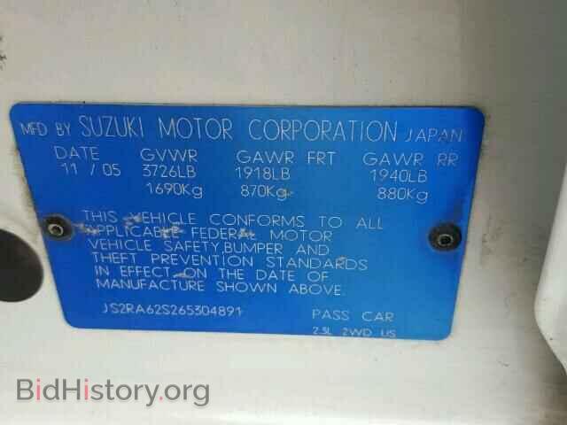 2006 SUZUKI AERIO - VIN: JS2RA62S265304891 - Фото 10