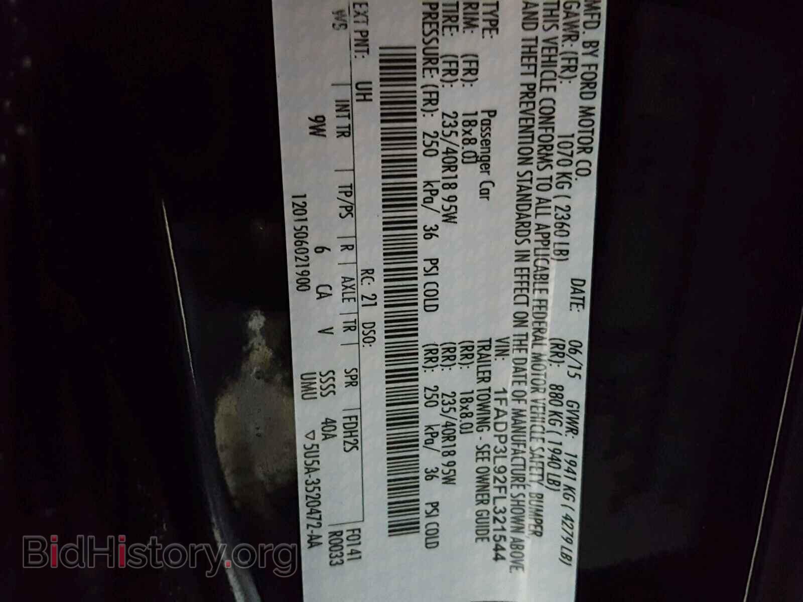 2015 FORD FOCUS - VIN: 1FADP3L92FL321544 - Фото 10