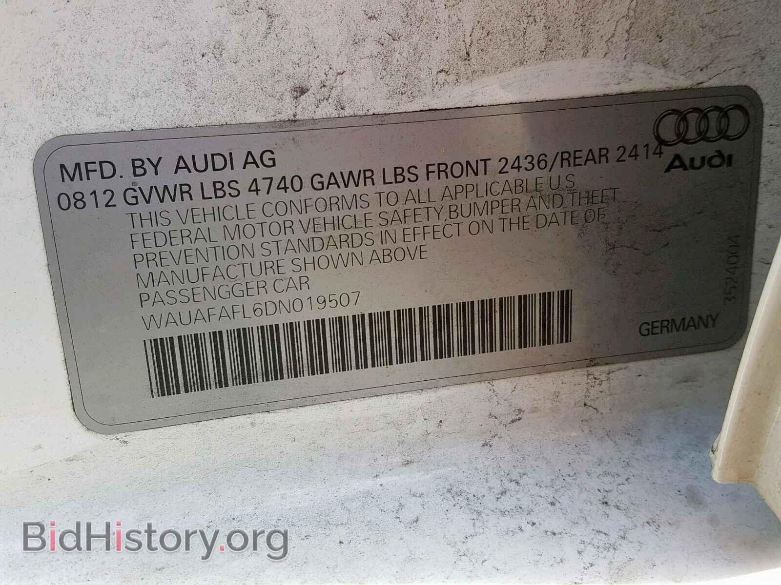2013 AUDI A4 - VIN: WAUAFAFL6DN019507 - Photo 10