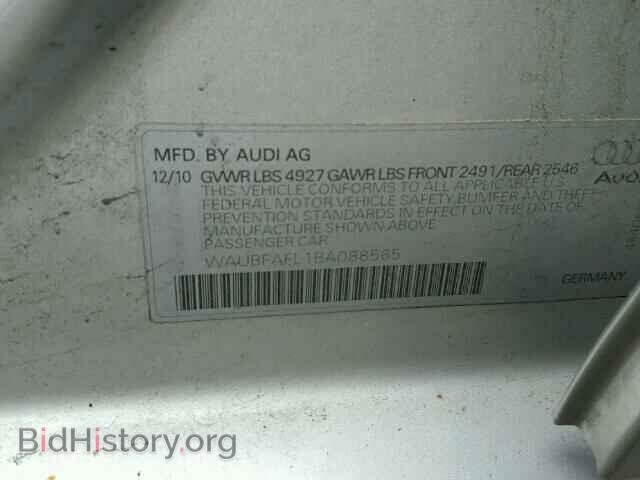2011 AUDI A4 - VIN: WAUBFAFL1BA088565 - Photo 10