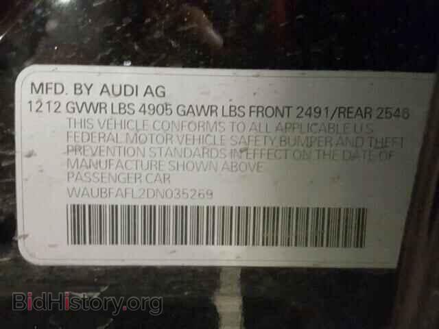 2013 AUDI A4 - VIN: WAUBFAFL2DN035269 - Фото 10