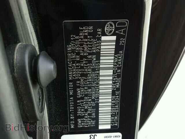 2012 TOYOTA COROLLA - VIN: 2T1BU4EE3CC781051 - Фото 10