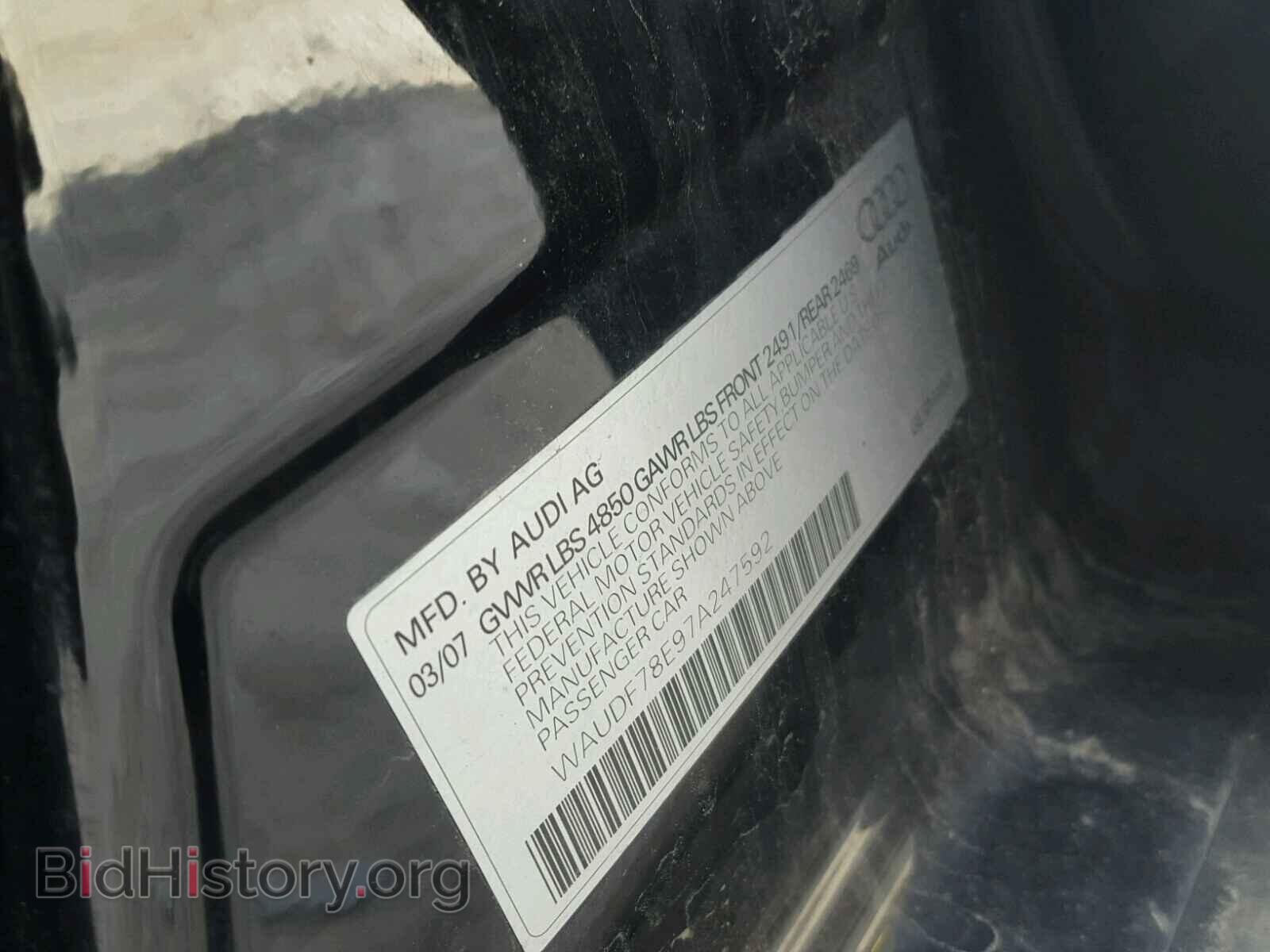 2007 AUDI A4 - VIN: WAUDF78E97A247592 - Photo 10
