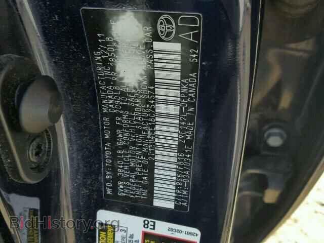 2011 TOYOTA COROLLA BA - VIN: 2T1BU4EE1BC754574 - Фото 10