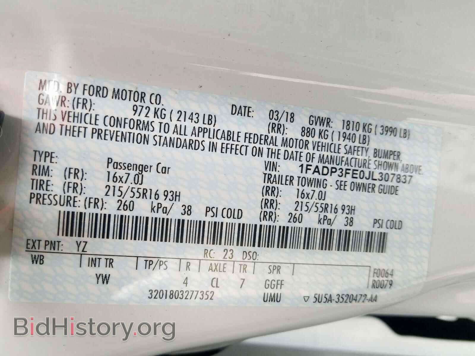 2018 FORD FOCUS - VIN: 1FADP3FE0JL307837 - Photo 10