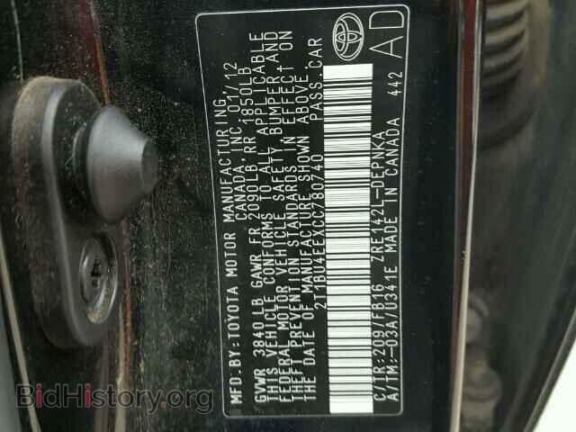 2012 TOYOTA COROLLA - VIN: 2T1BU4EEXCC780740 - Photo 10