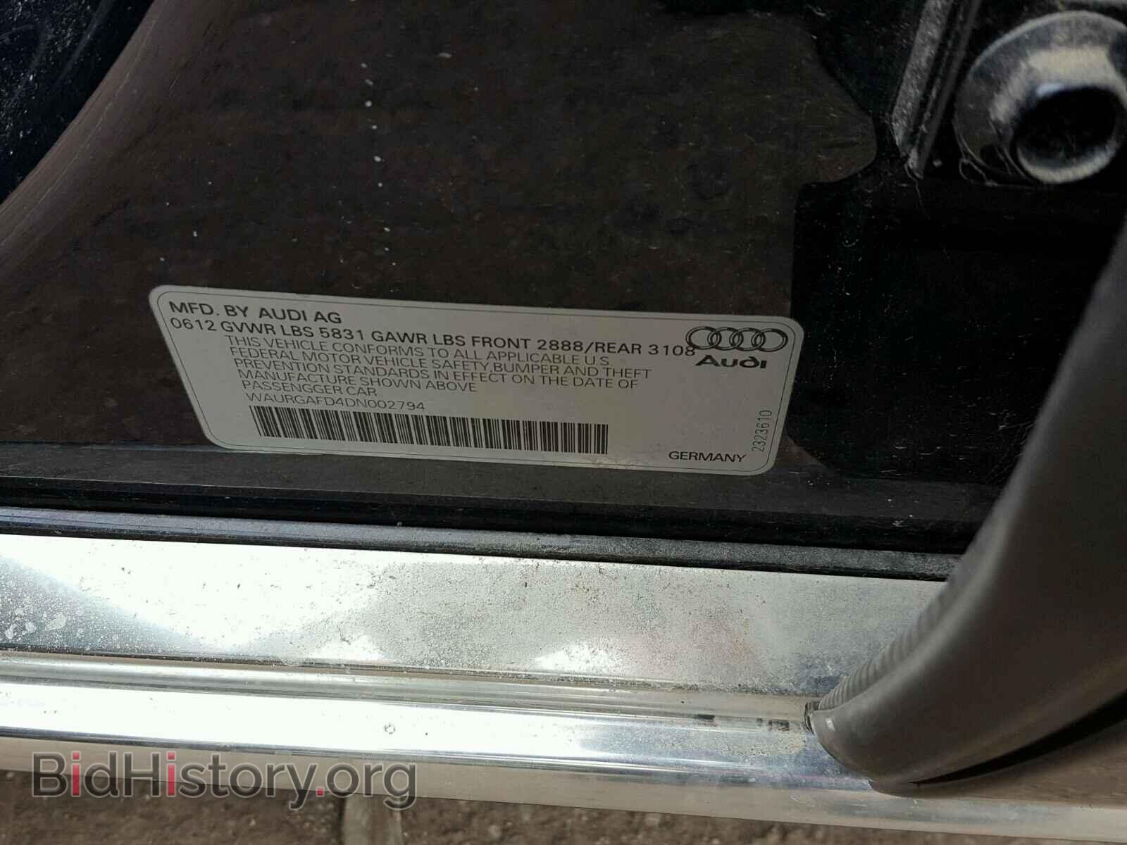 2013 AUDI A8 - VIN: WAURGAFD4DN002794 - Фото 10