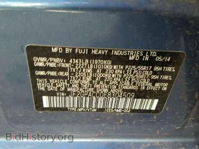 2014 SUBARU XV - VIN: JF2GPACC0E8304509 - Фото 10