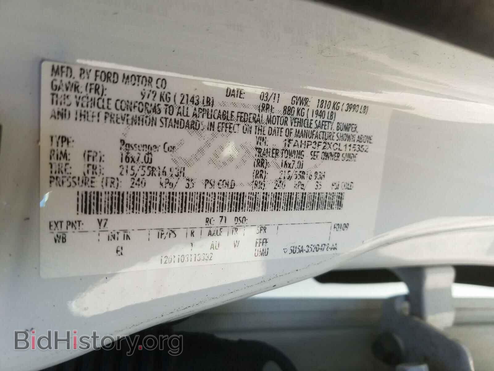 2012 FORD FOCUS SE - VIN: 1FAHP3F2XCL115352 - Photo 10