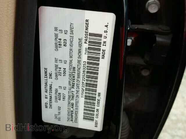 2002 MAZDA 626 - VIN: 1YVGF22F225283253 - Фото 10