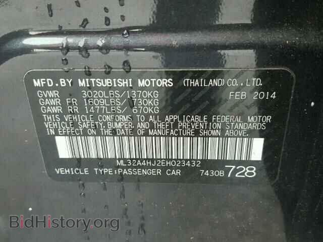 2014 MITSUBISHI MIRAGE - VIN: ML32A4HJ2EH023432 - Фото 10