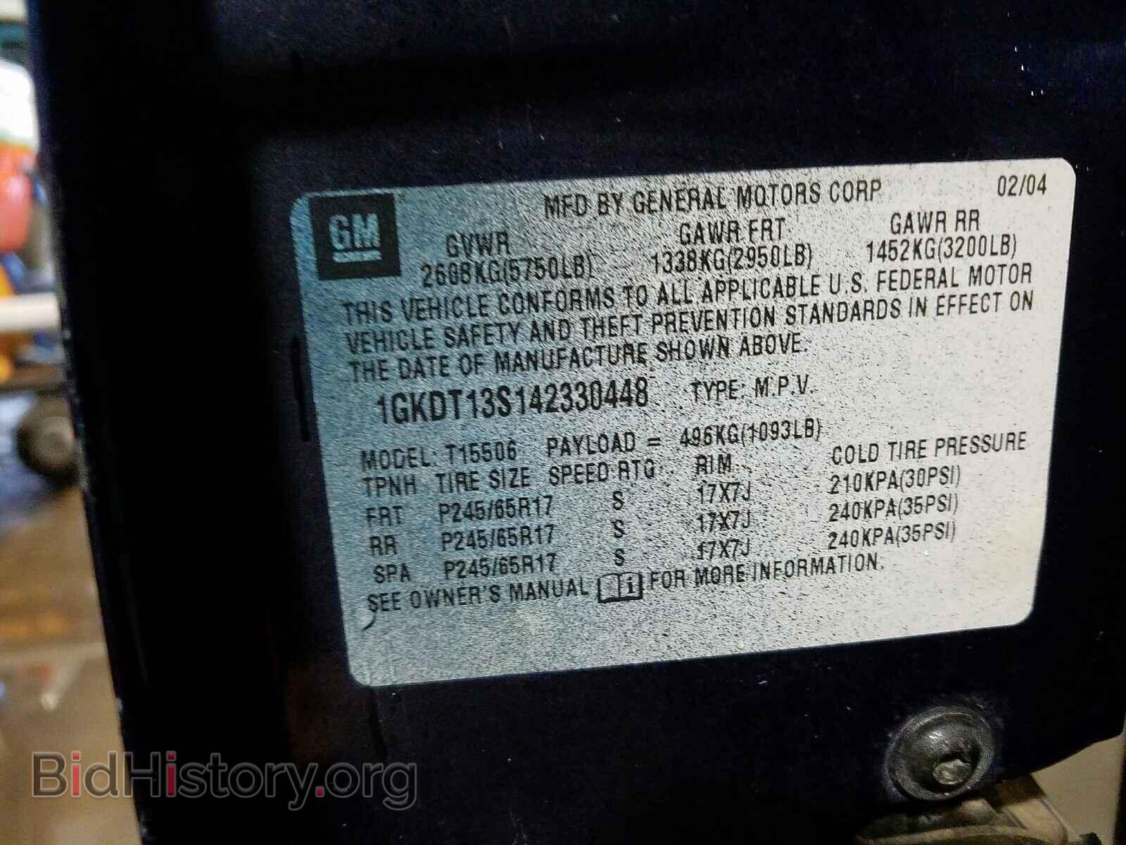 2004 GMC ENVOY - VIN: 1GKDT13S142330448 - Фото 10