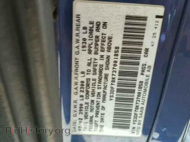 2003 SAAB 9 3 - VIN: YS3DF78K737001858 - Photo 9
