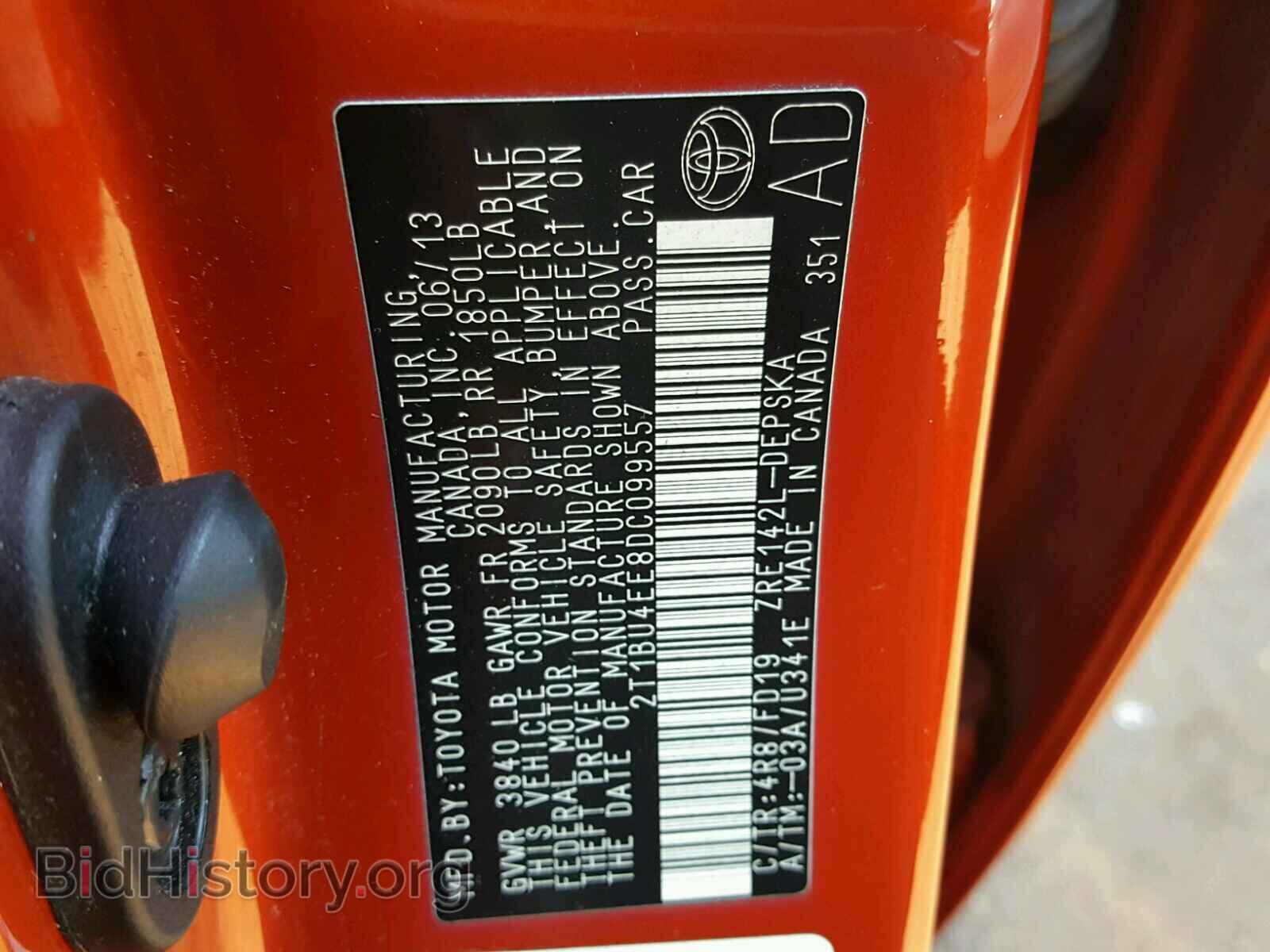 2013 TOYOTA COROLLA BA - VIN: 2T1BU4EE8DC099557 - Фото 10