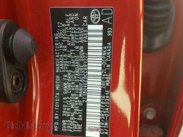 2012 TOYOTA COROLLA BA - VIN: 2T1BU4EE9CC891277 - Фото 10