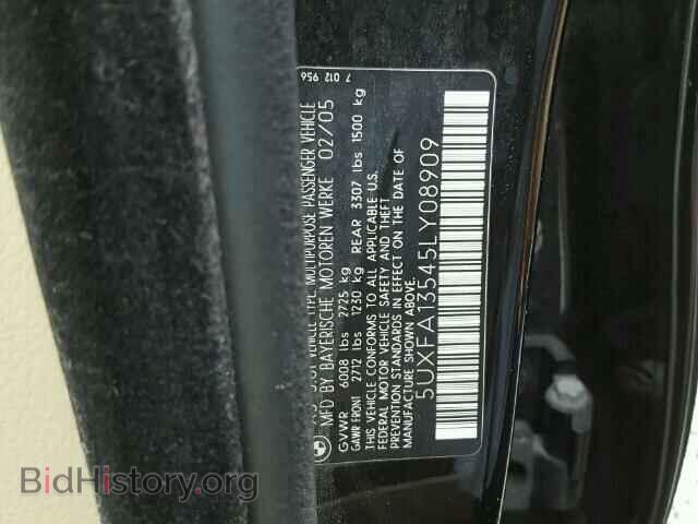 2005 BMW X5 - VIN: 5UXFA13545LY08909 - Фото 10