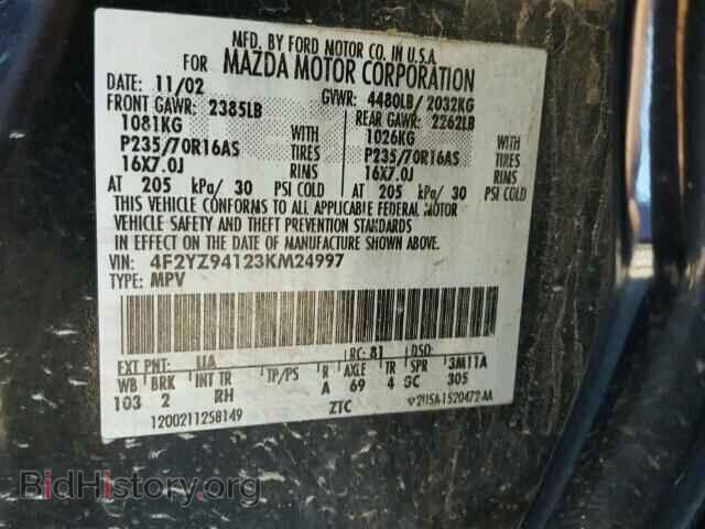 2003 MAZDA TRIBUTE - VIN: 4F2YZ94123KM24997 - Фото 10