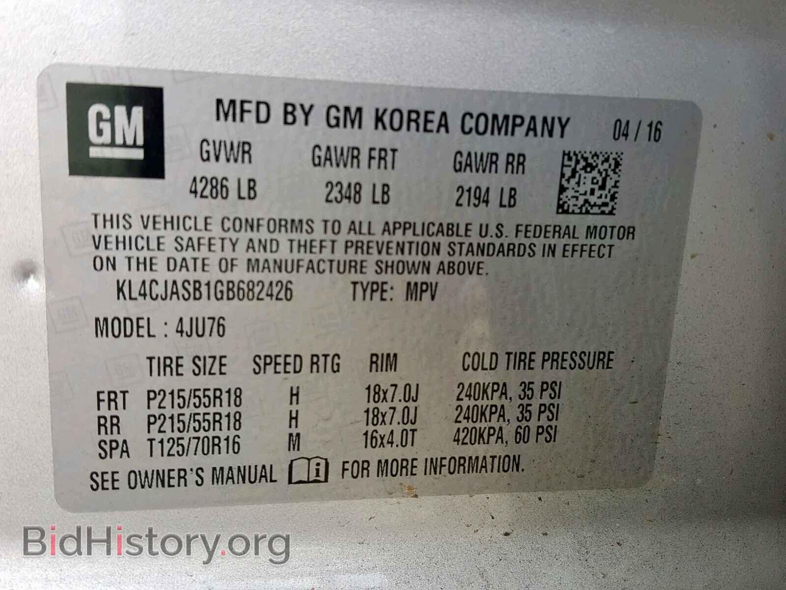 2016 BUICK ENCORE - VIN: KL4CJASB1GB682426 - Photo 10