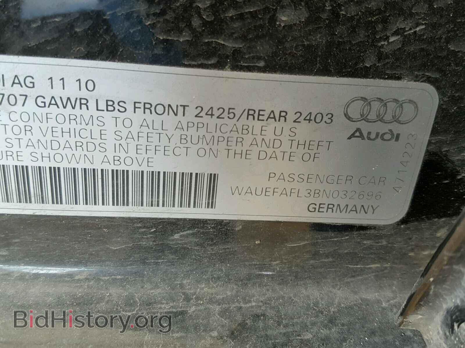 2011 AUDI A4 - VIN: WAUEFAFL3BN032696 - Фото 10