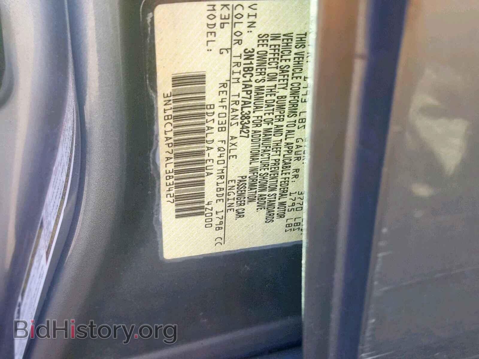 2010 NISSAN VERSA - VIN: 3N1BC1AP7AL383427 - Фото 10