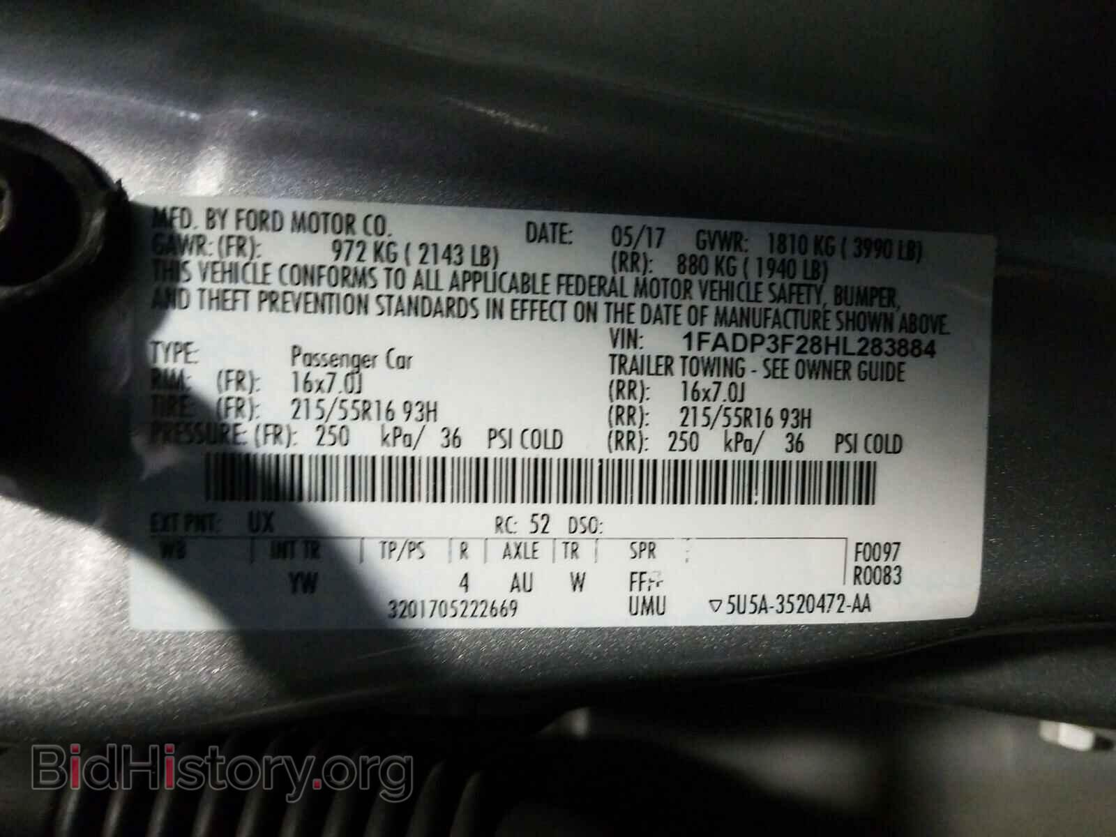 2017 FORD FOCUS - VIN: 1FADP3F28HL283884 - Photo 10