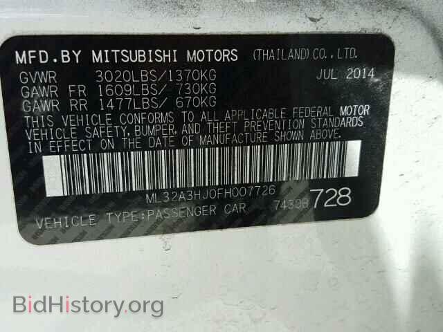 2015 MITSUBISHI MIRAGE - VIN: ML32A3HJ0FH007726 - Фото 9