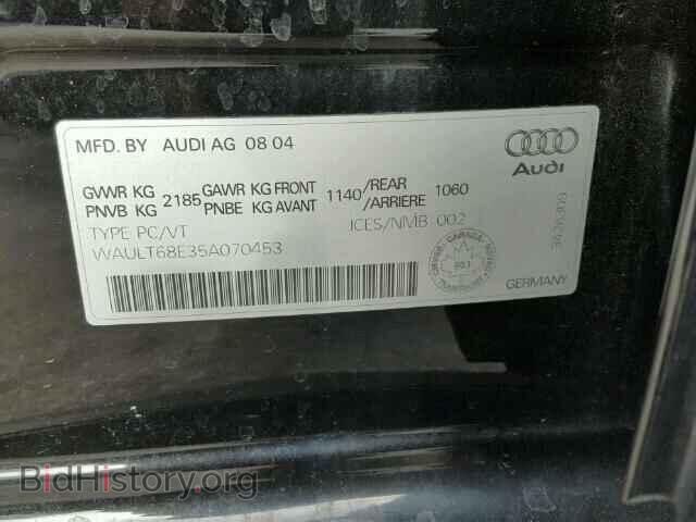 2005 AUDI A4 - VIN: WAULT68E35A070453 - Photo 10