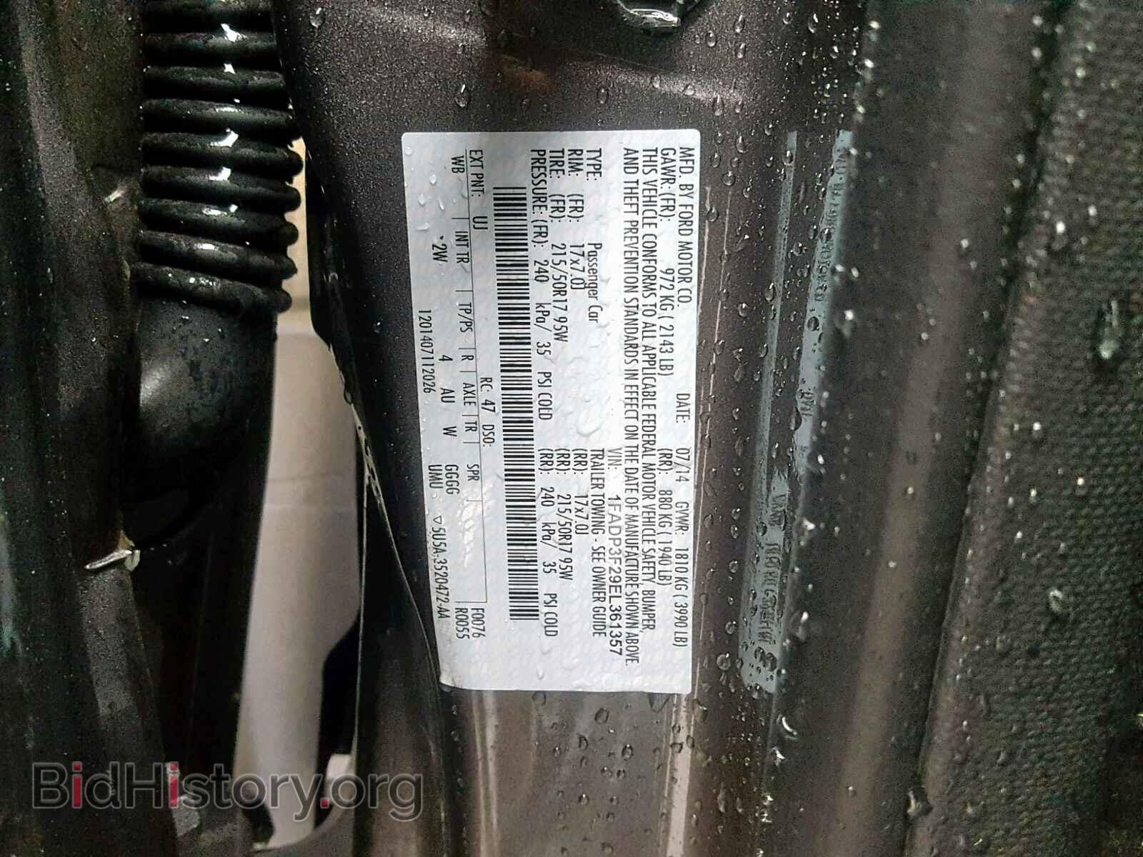 2014 FORD FOCUS SE - VIN: 1FADP3F29EL361357 - Фото 10