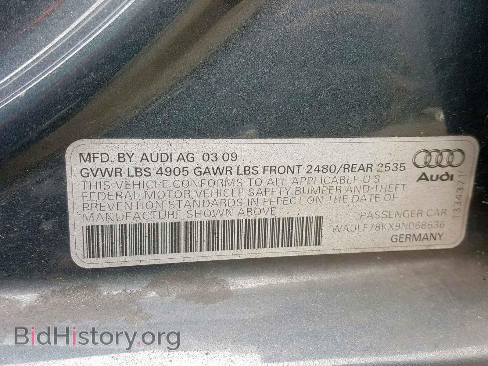 2009 AUDI A4 - VIN: WAULF78KX9N068636 - Фото 10