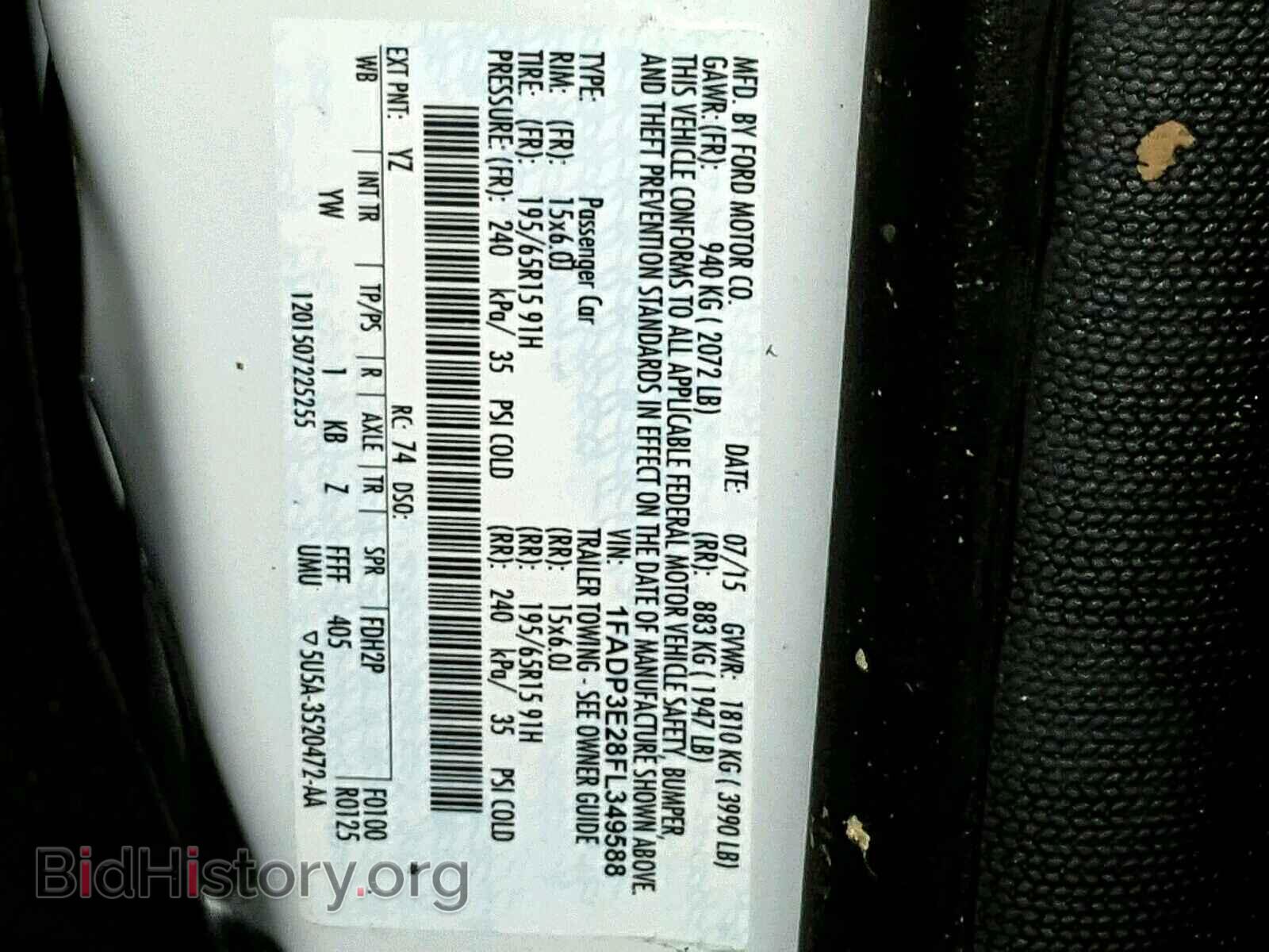 2015 FORD FOCUS - VIN: 1FADP3E28FL349588 - Фото 10