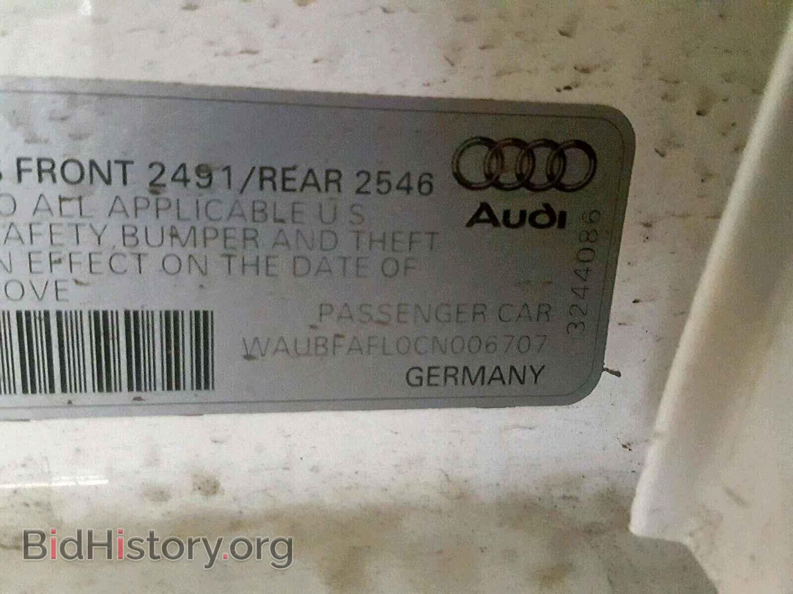 2012 AUDI A4 - VIN: WAUBFAFL0CN006707 - Photo 10