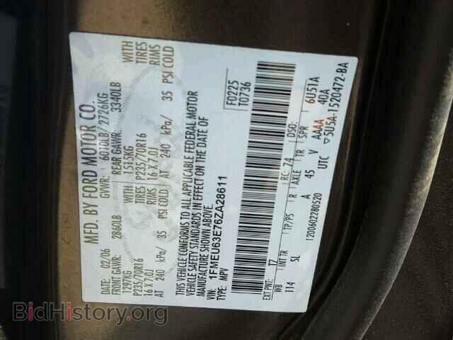 2006 FORD EXPLORER - VIN: 1FMEU63E76ZA28611 - Photo 10