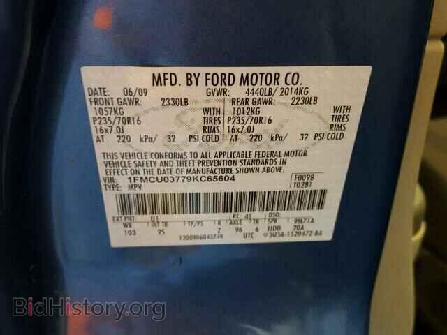 2009 FORD ESCAPE - VIN: 1FMCU03779KC65604 - Фото 10