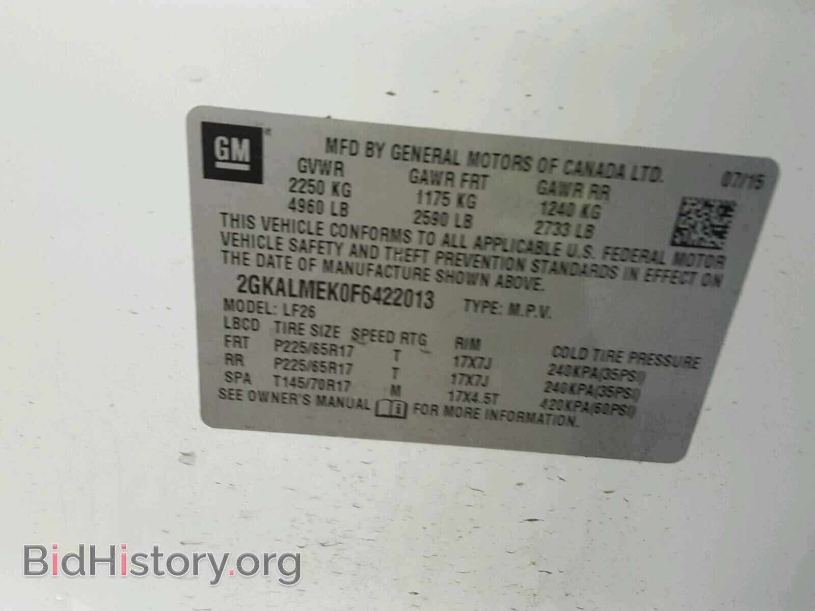 2015 GMC TERRAIN - VIN: 2GKALMEK0F6422013 - Photo 10