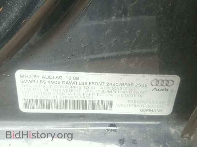 2009 AUDI A4 - VIN: WAULF78K89N037109 - Фото 10