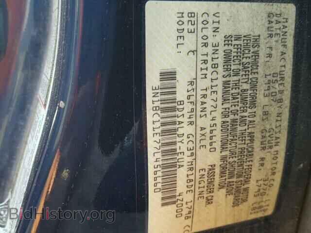 2007 NISSAN VERSA - VIN: 3N1BC11E77L456660 - Фото 10