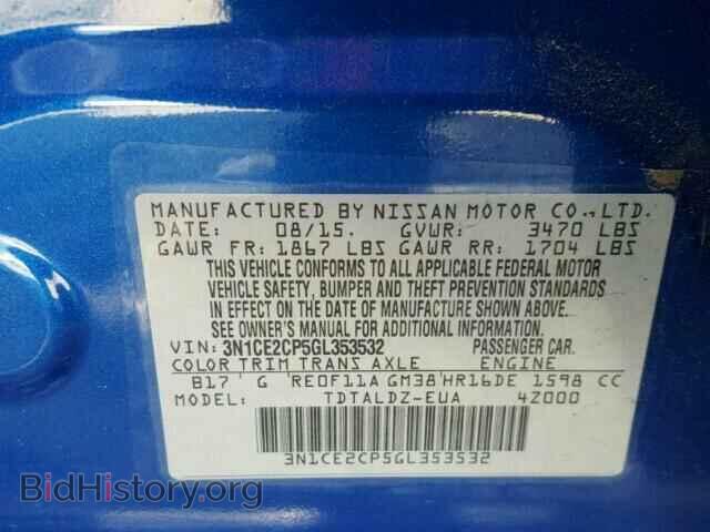 2016 NISSAN VERSA - VIN: 3N1CE2CP5GL353532 - Фото 10