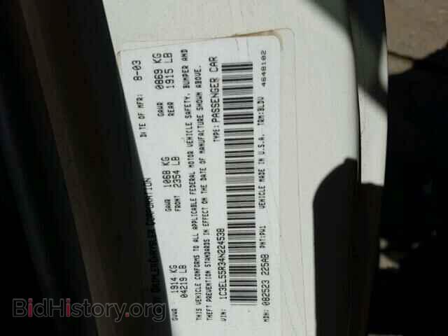 2004 CHRYSLER SEBRING - VIN: 1C3EL55R34N224538 - Фото 10
