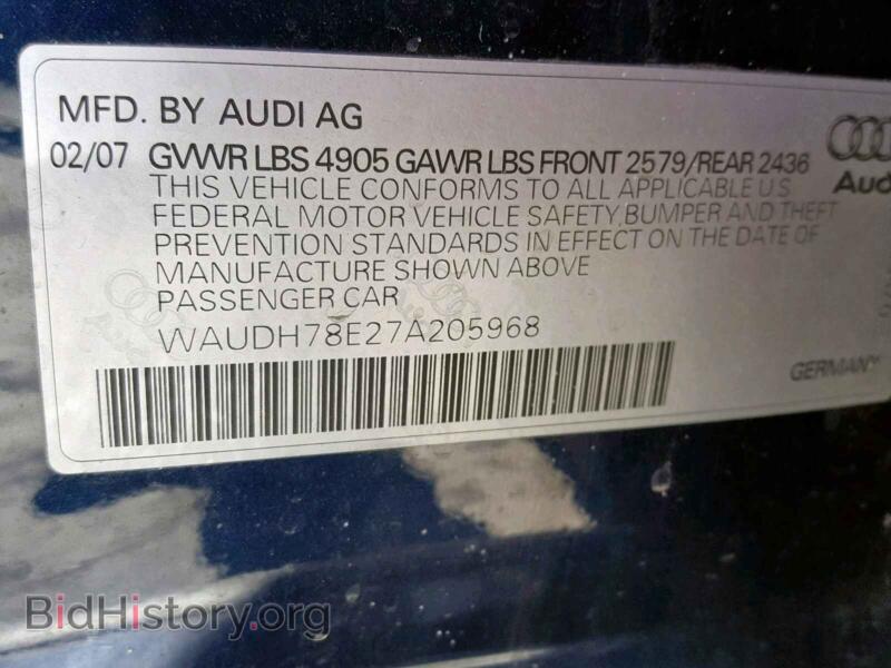 2007 Audi A4 (VIN WAUDH78E27A205968) — фото 10 из 10
