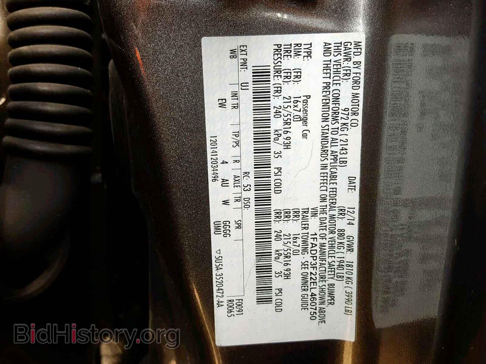 2014 FORD FOCUS SE - VIN: 1FADP3F22EL460750 - Фото 10
