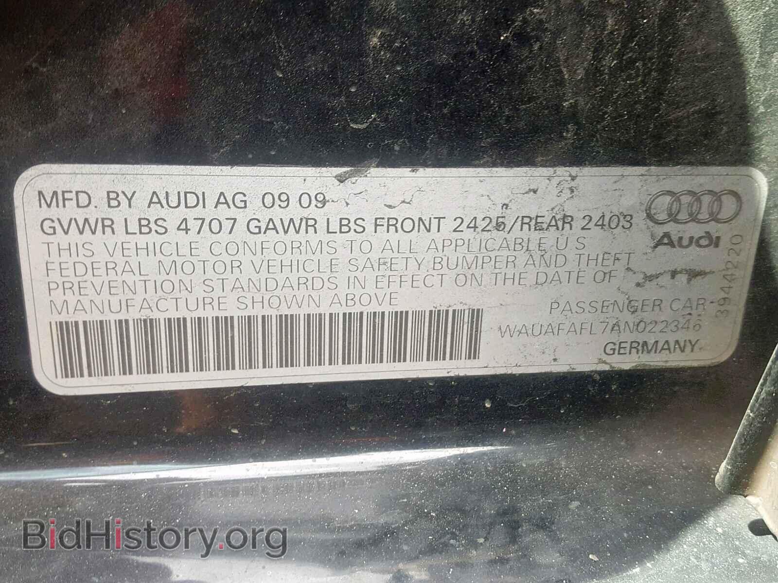 2010 AUDI A4 - VIN: WAUAFAFL7AN022346 - Фото 10