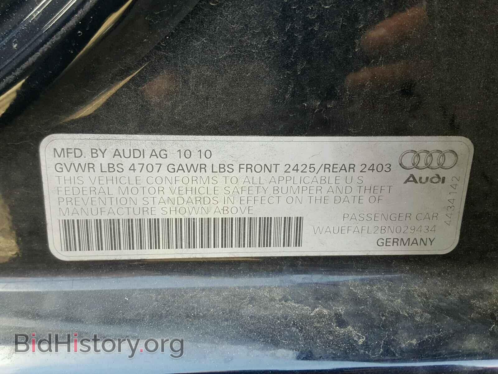 2011 AUDI A4 - VIN: WAUEFAFL2BN029434 - Фото 10