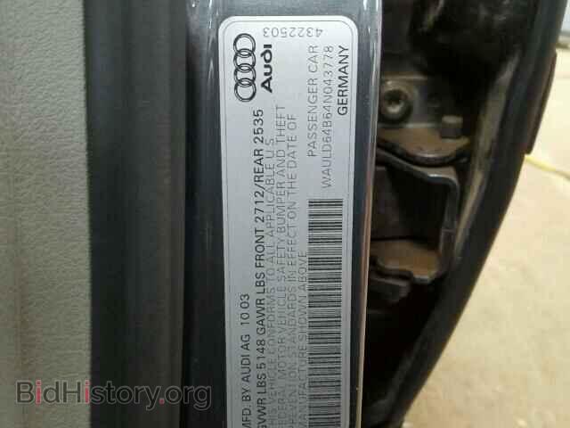 2004 AUDI A6 - VIN: WAULD64B64N043778 - Фото 10