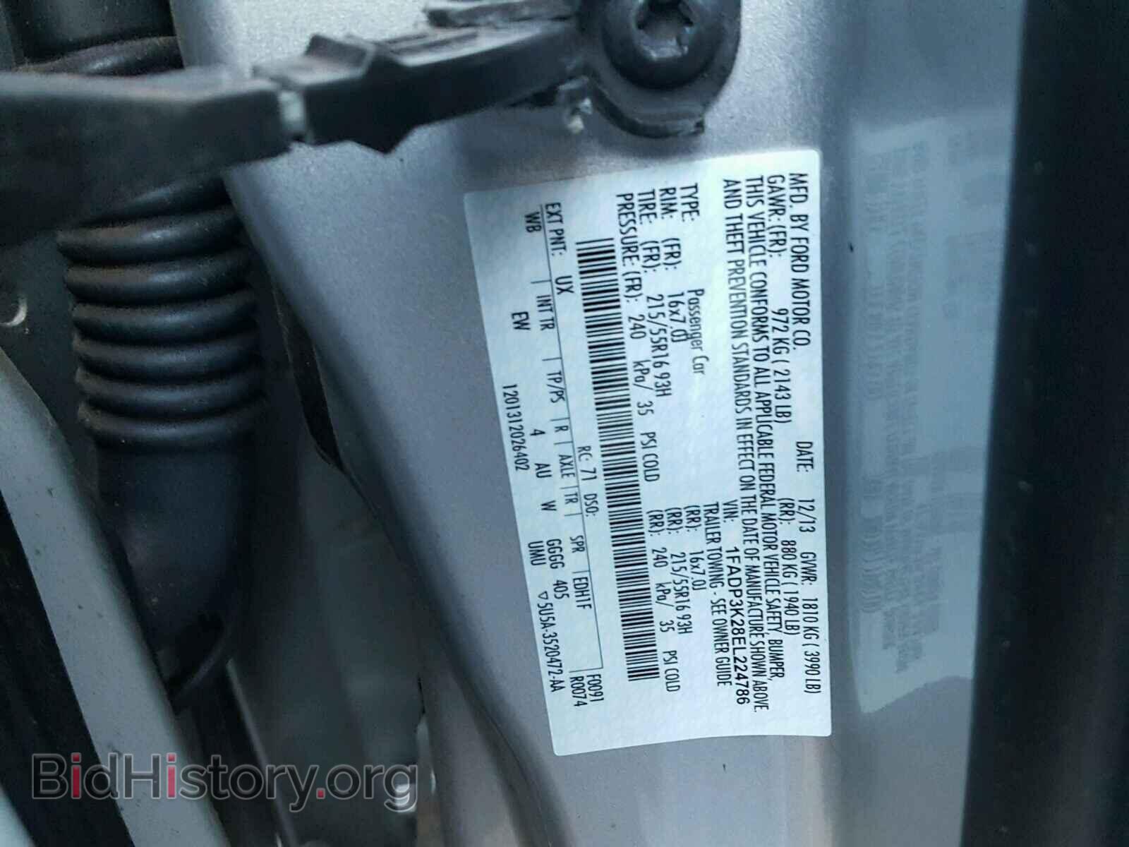 2014 FORD FOCUS - VIN: 1FADP3K28EL224786 - Фото 10