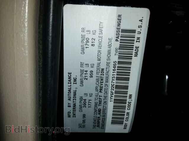 2000 MAZDA 626 - VIN: 1YVGF22C7Y5116465 - Фото 10