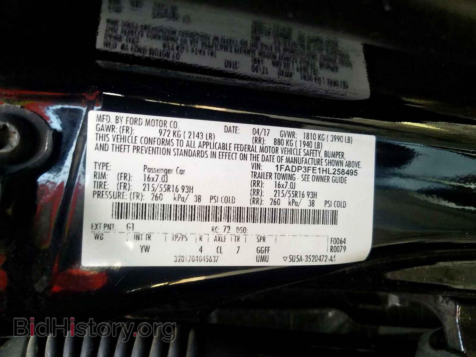 2017 FORD FOCUS - VIN: 1FADP3FE1HL258495 - Photo 10