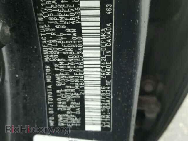 2011 TOYOTA COROLLA - VIN: 2T1BU4EE8BC734810 - Фото 10
